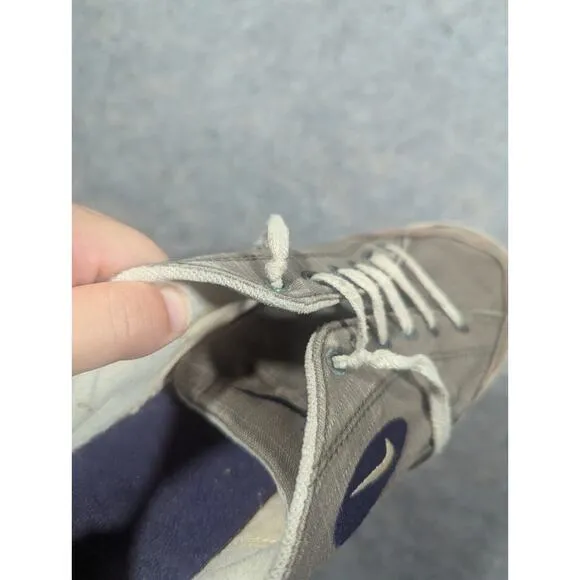 Vintage Nike All Court Canvas Gray Blue Skate Shoes Mens Size 6.5