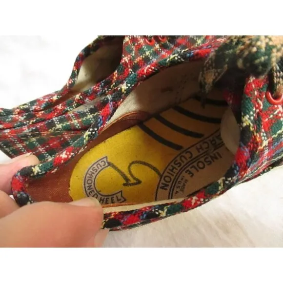 Vintage Womens Keds Sneakers 5 M Low Scottish PLaid NEW 1970's 1960's mod indy