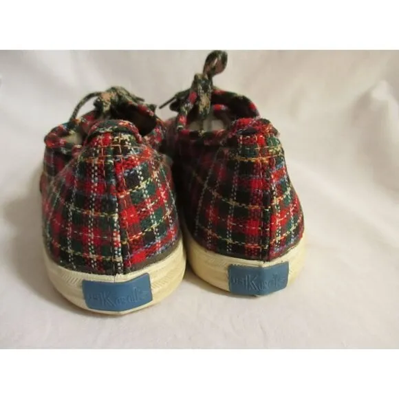 Vintage Womens Keds Sneakers 5 M Low Scottish PLaid NEW 1970's 1960's mod indy