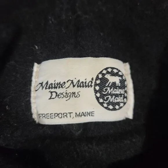 Vintage Maine Maid Design Funnelneck Black Poncho