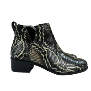 Vionic Clara Boa‎ Snake-Embossed Leather Heels Ankle Booties Womens Size 7