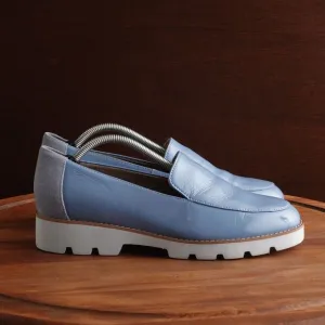 Vionic Loafers WMS SZ 8 Blue Shadow Kensley Patent Leather Slip On Comfort Shoes