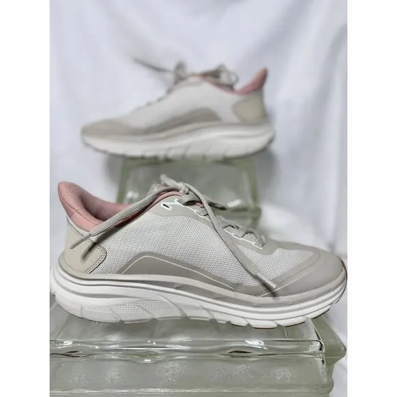 VIONIC WMAX SLIP ON CREAM/PINK MESH WATER-RESISTANT WALKING SHOES SZ 10M NWOT