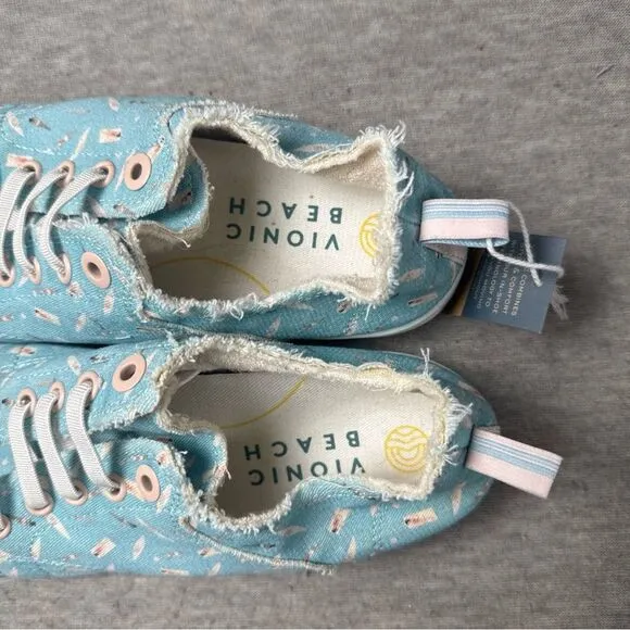 Vionic Beach Womens Pismo Blue Slip-On Sneakers Shoes Size 6.5