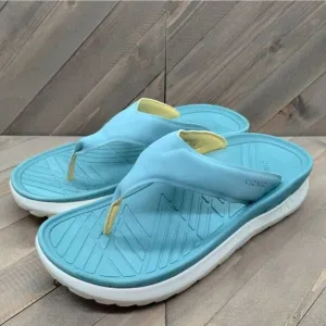 Vionic Rejuvenate Recovery Sandals Mens Size 10.5 Green White Comfort Cushioned‎