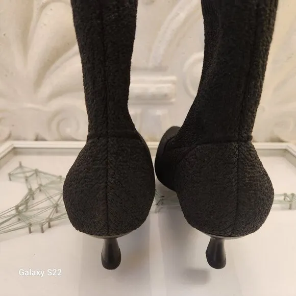 Vivaia Black &quot;Sophia&quot; Jacquard stretch boots. NIB. Size: various