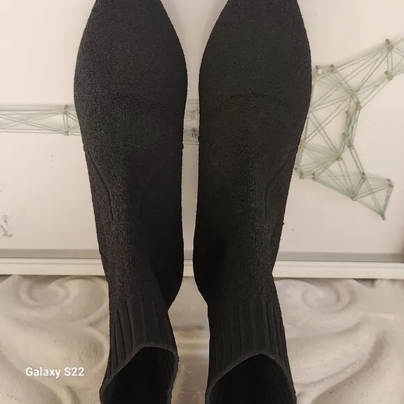 Vivaia Black &quot;Sophia&quot; Jacquard stretch boots. NIB. Size: various