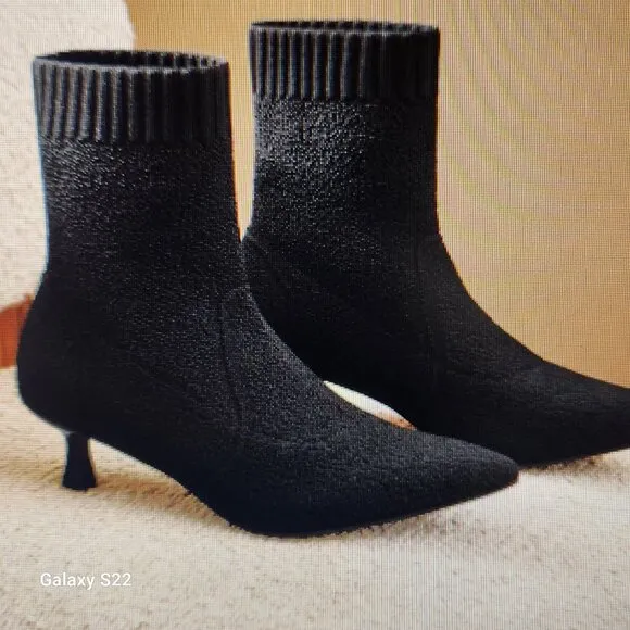 Vivaia Black &quot;Sophia&quot; Jacquard stretch boots. NIB. Size: various