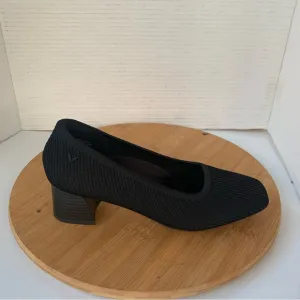 Vivaia Heels Women 7  Melody Pro Shoes Black Knit Comfort Square Toe Block Pumps