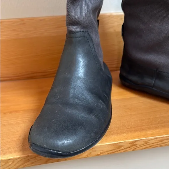 Vivobarefoot 9 Black and Grey minimalist barefoot insulated leather tall boots
