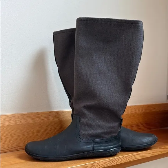 Vivobarefoot 9 Black and Grey minimalist barefoot insulated leather tall boots