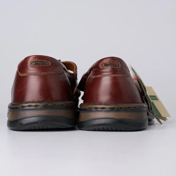Vtg Josef Seibel Mens Sz 9 Brown Leather Fisherman Sandals Air Ped Comfort EU 43