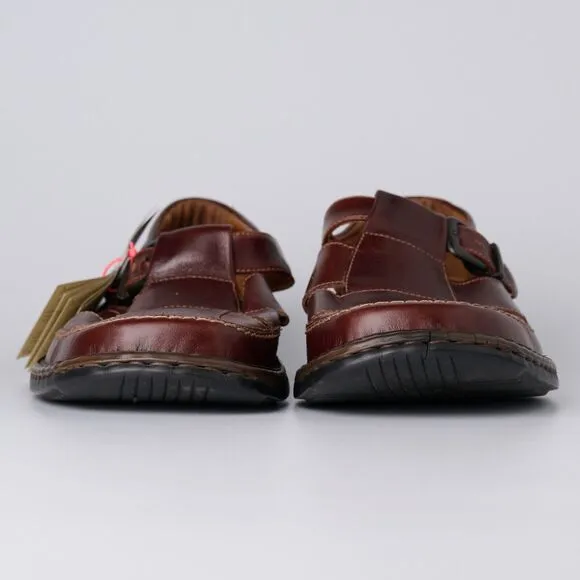 Vtg Josef Seibel Mens Sz 9 Brown Leather Fisherman Sandals Air Ped Comfort EU 43