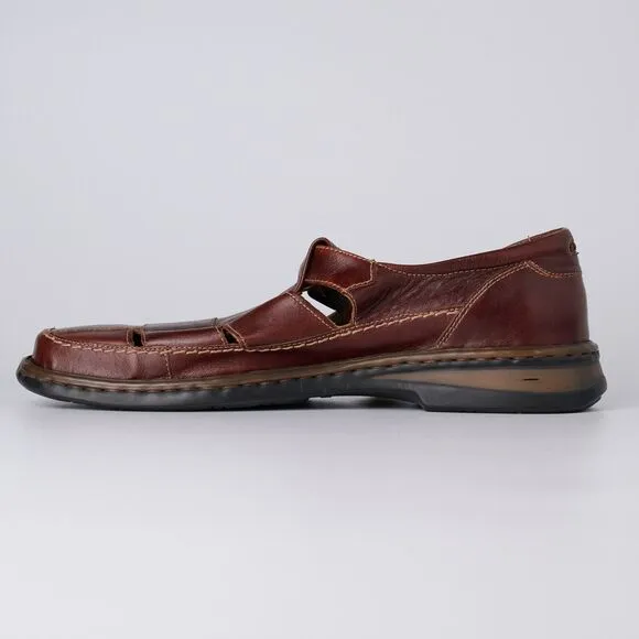 Vtg Josef Seibel Mens Sz 9 Brown Leather Fisherman Sandals Air Ped Comfort EU 43