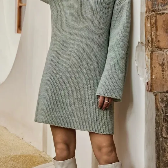 Warm Hug Turtleneck Sweater Dress