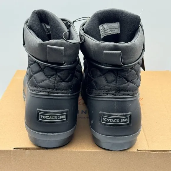 Weatherproof Vintage Aidan Quilted Black Duck Boots Thermolite Insulation 11 M