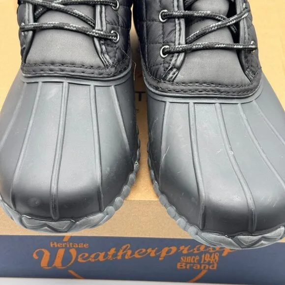 Weatherproof Vintage Aidan Quilted Black Duck Boots Thermolite Insulation 11 M
