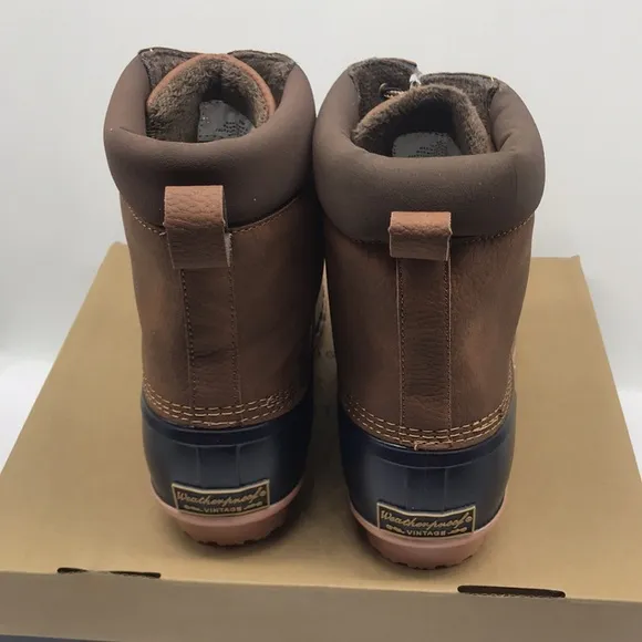 WEATHERPROOF VINTAGE Mens Navy Insulated Comfort Adam Round Lace-Up Duck Boots