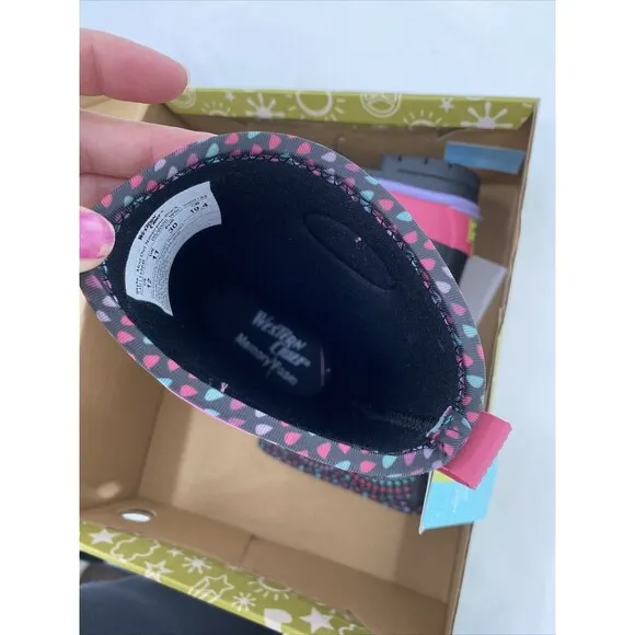 Western Chief Kid's Mod Dot Neoprene Waterproof Snow Boots Black Size 12 NEW