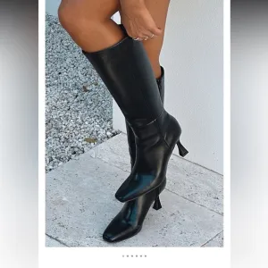 White Fox Johnson Knee High Boots Black in Size 8