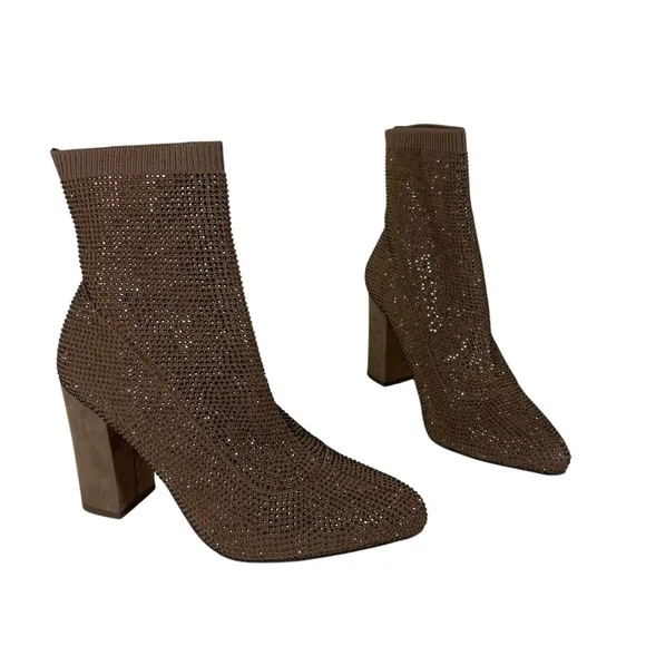 Wild Pair Baybe Bling Sock Booties Bronze Bling Size 6M