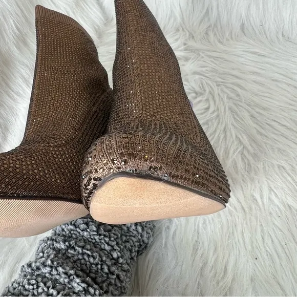 Wild Pair Baybe Bling Sock Booties Bronze Bling Size 6M
