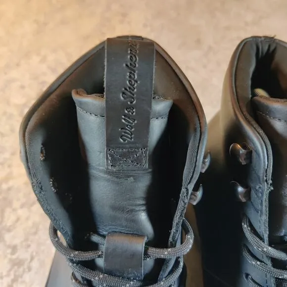 Wolf &amp; Shepherd Crossover Hiker Winterized Mens 8.5 Black Leather Boots * Clean.
