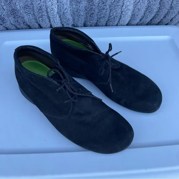 Wolky sneakers Artemis leather suede comfort shoes black size 11