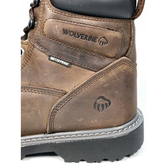 Wolverine Floorhand Mens Size 9EW Ins Steel-Toe 6&quot; Dark Brown Work Boots W221046