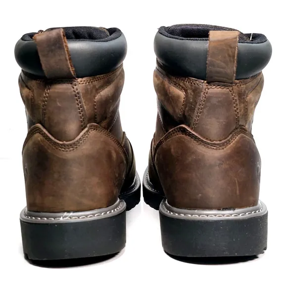 Wolverine Floorhand Mens Size 9EW Ins Steel-Toe 6&quot; Dark Brown Work Boots W221046