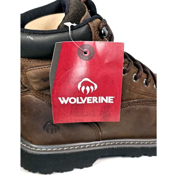 Wolverine Floorhand Mens Size 9EW Ins Steel-Toe 6&quot; Dark Brown Work Boots W221046