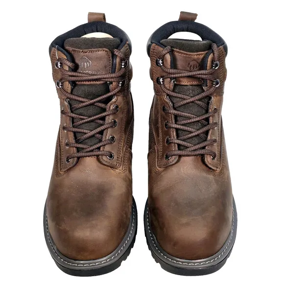 Wolverine Floorhand Mens Size 9EW Ins Steel-Toe 6&quot; Dark Brown Work Boots W221046
