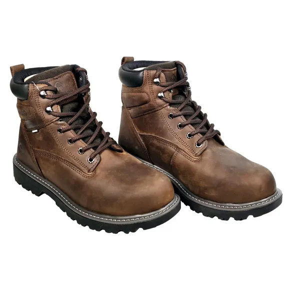 Wolverine Floorhand Mens Size 9EW Ins Steel-Toe 6&quot; Dark Brown Work Boots W221046