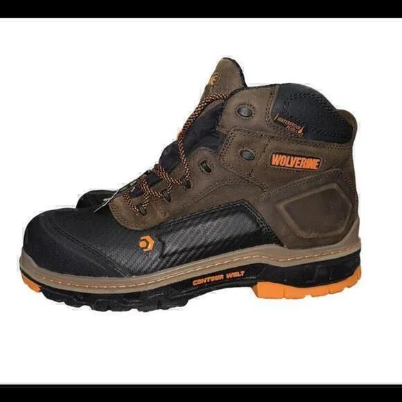 Wolverine Mens Summer Brown Leather Overpass CT WP Size 12 Work Boots New