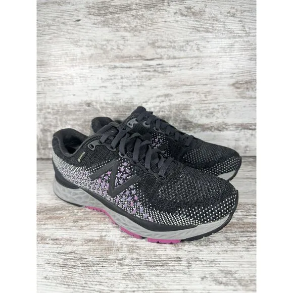 Women's New Balance Fresh Foam 880 V10 GTX Gore-Tex Black Running Shoes Sz 8B