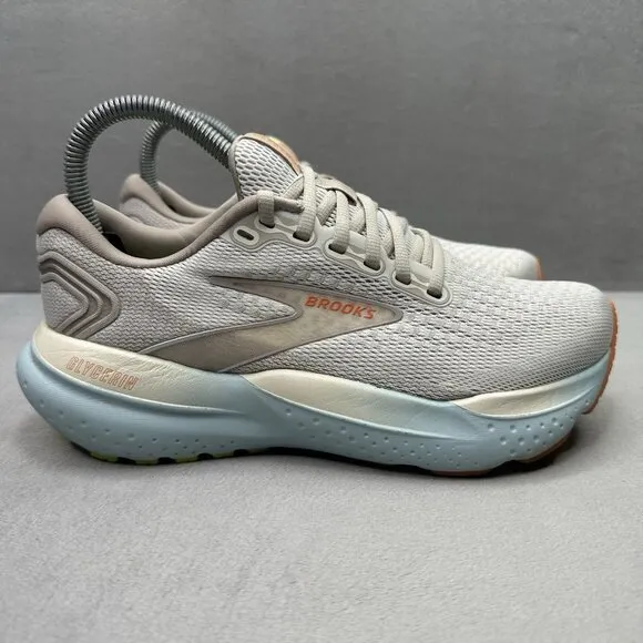 Womens Size 6.5 (B) Brooks Glycerin 21 Shoes Coconut/Aqua Running Sneakers