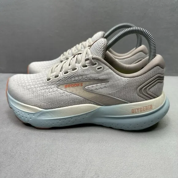 Womens Size 6.5 (B) Brooks Glycerin 21 Shoes Coconut/Aqua Running Sneakers