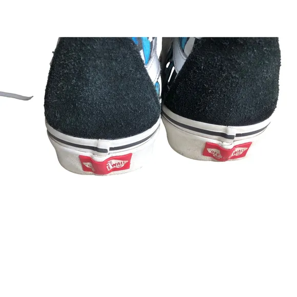 Women’s Vans Sneakers, Black &amp; Blue Checkered Butterfly, Size 8.5