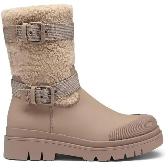 Women's Waterproof Winter Snow Boots with Warm Comfortable Fur Lining, Nude