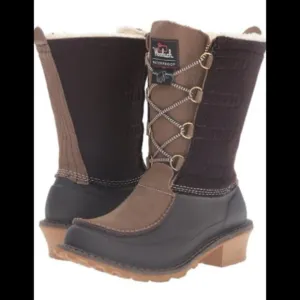 Woolrich Fully Wooly Winter Boots Brown Fuzzy Waterproof Size 8.5