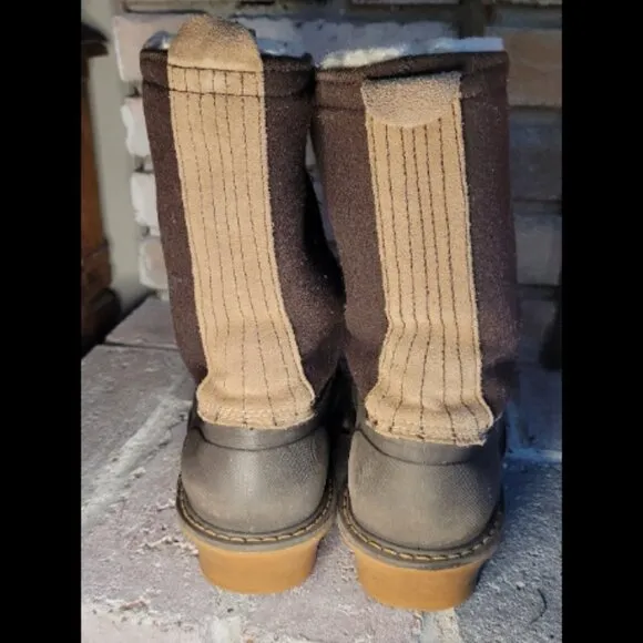 Woolrich Fully Wooly Winter Boots Brown Fuzzy Waterproof Size 8.5