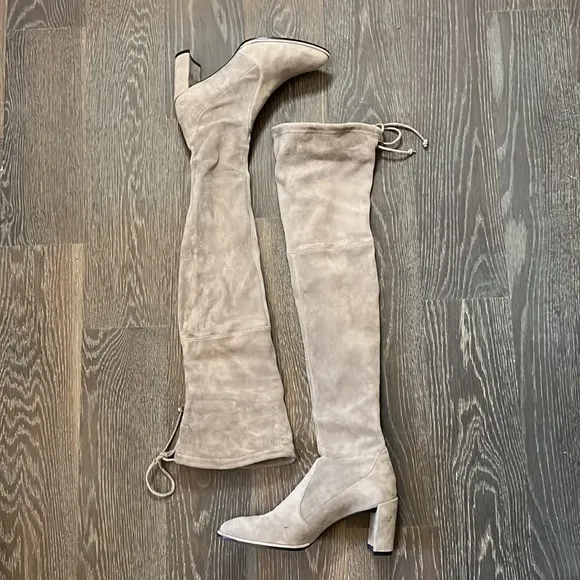Worn once! Stuart Weitzman Landmark topo suede OTK boots