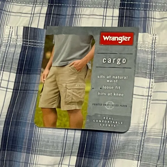Wrangler Men’s Size 42 Cargo Striped Loose Fit Cotton Summer Work Shorts