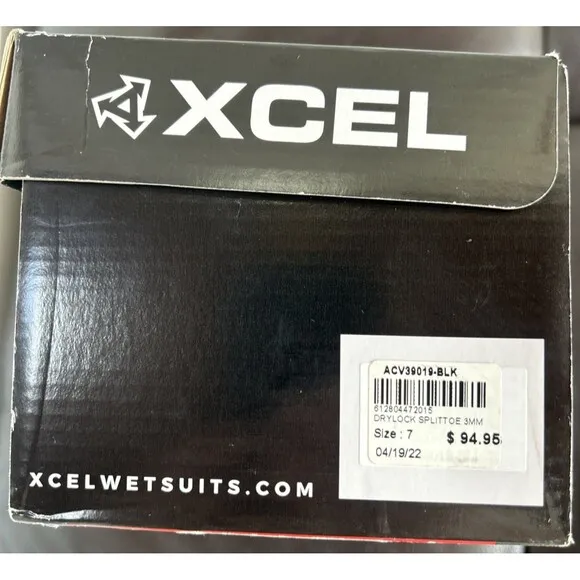 Xcel 3mm Drylock Split Toe Wetsuit  Neoprene Boots Men’s Size 7 Black Color