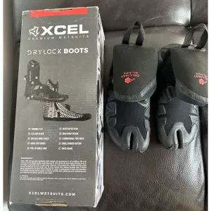 Xcel 3mm Drylock Split Toe Wetsuit  Neoprene Boots Men’s Size 7 Black Color