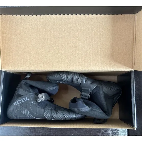 Xcel 3mm Drylock Split Toe Wetsuit  Neoprene Boots Men’s Size 7 Black Color