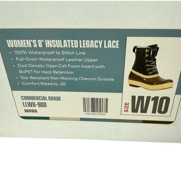 Xtratuf Women’s 8” Insulated Legacy Waterproof Boot Commercial Grade Size 10