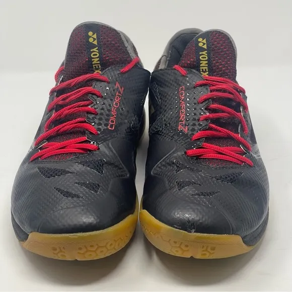 Yonex Comfort Z2 Badminton Shoes Mens 12 Black Red Power Cushion Lace Up