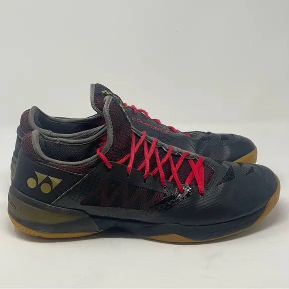 Yonex Comfort Z2 Badminton Shoes Mens 12 Black Red Power Cushion Lace Up