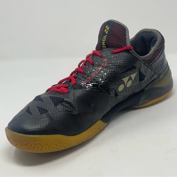 Yonex Comfort Z2 Badminton Shoes Mens 12 Black Red Power Cushion Lace Up